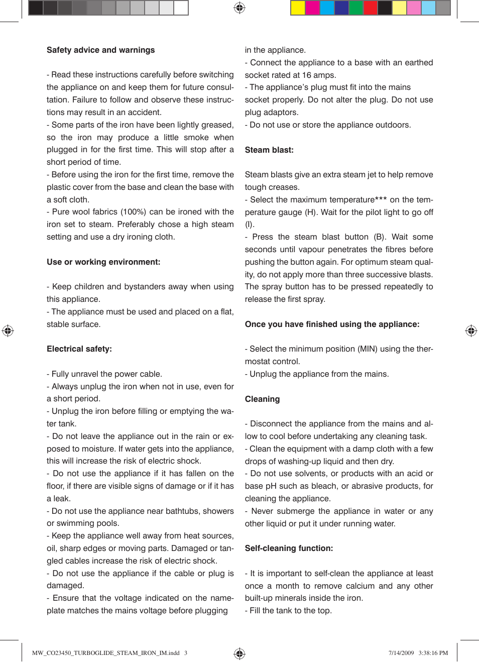 Mellerware TURBO GLIDE 2 3 4 5 02 0 0 0 W User Manual | Page 3 / 6