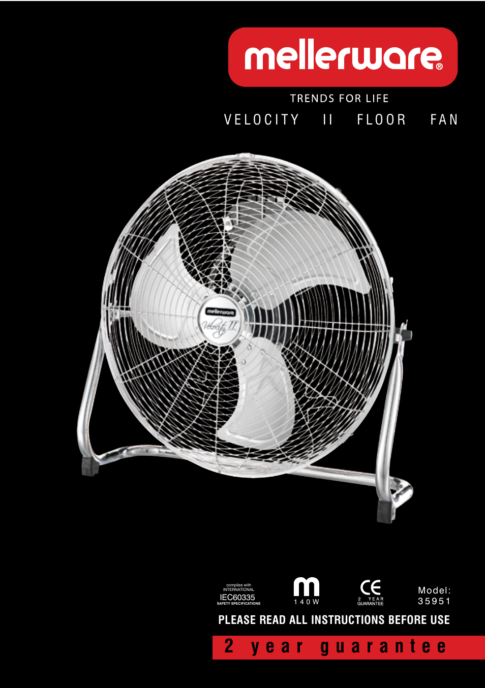 Mellerware VELOCITY II 35951 User Manual | 4 pages