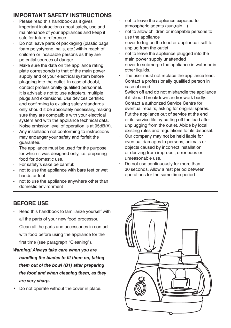 Important safety instructions, Before use | Mellerware 2 6 2 1 05 0 0 W User Manual | Page 3 / 8