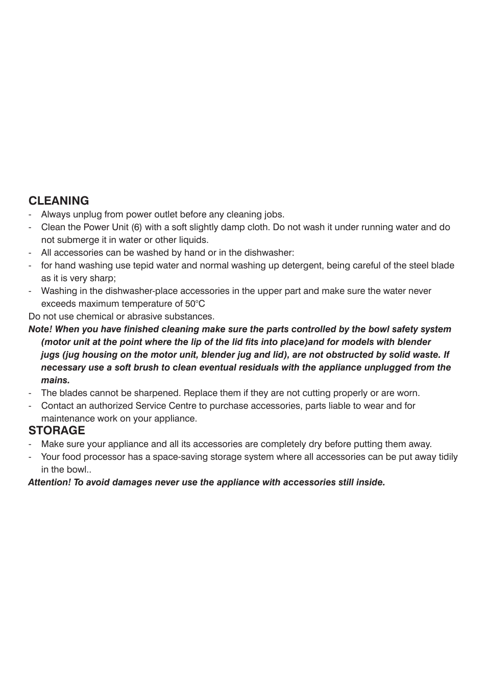 Cleaning, Storage | Mellerware 2 6 2 1 05 0 0 W User Manual | Page 7 / 8