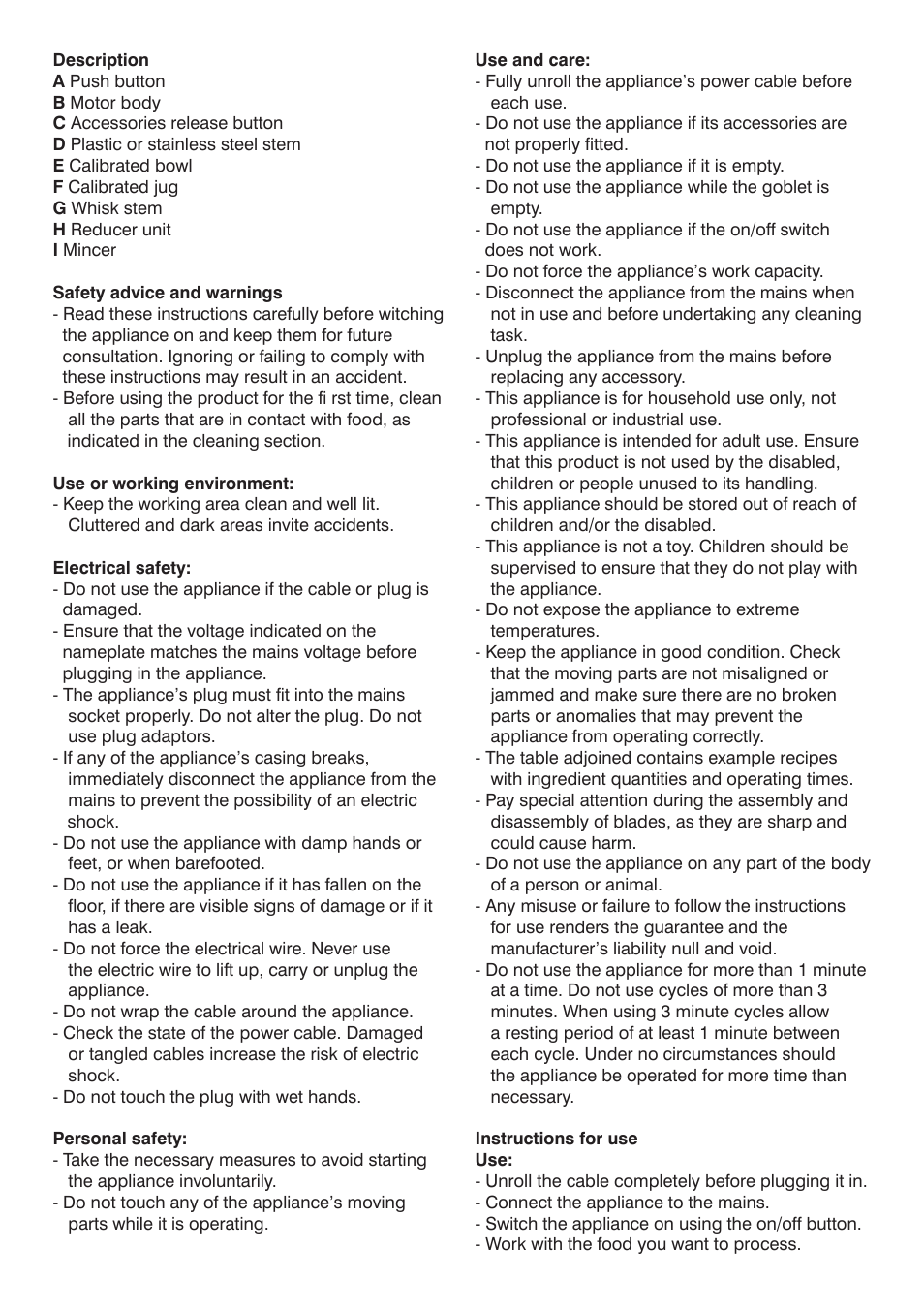 Mellerware ROBOT 400 INOX PLUS 85250 User Manual | Page 4 / 8