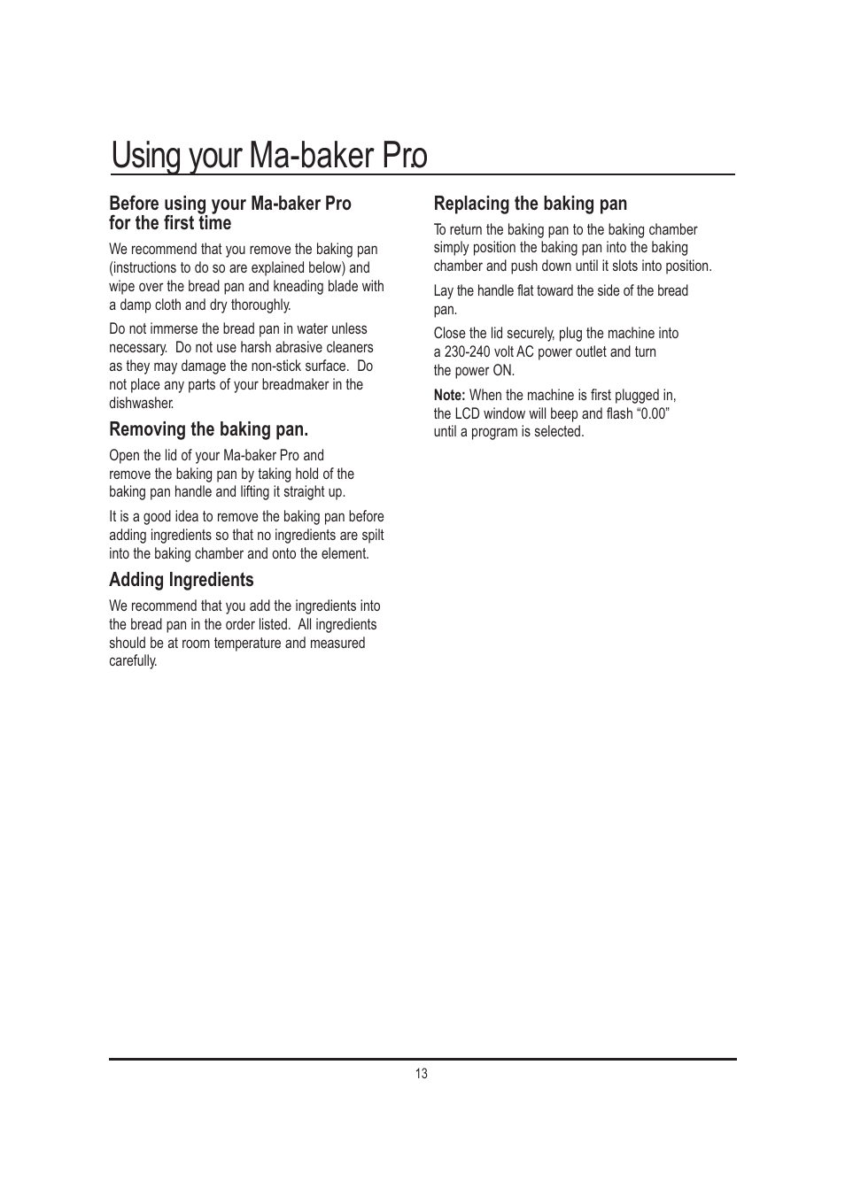 Using your ma-baker pr.o | Mellerware 26550550W User Manual | Page 13 / 81