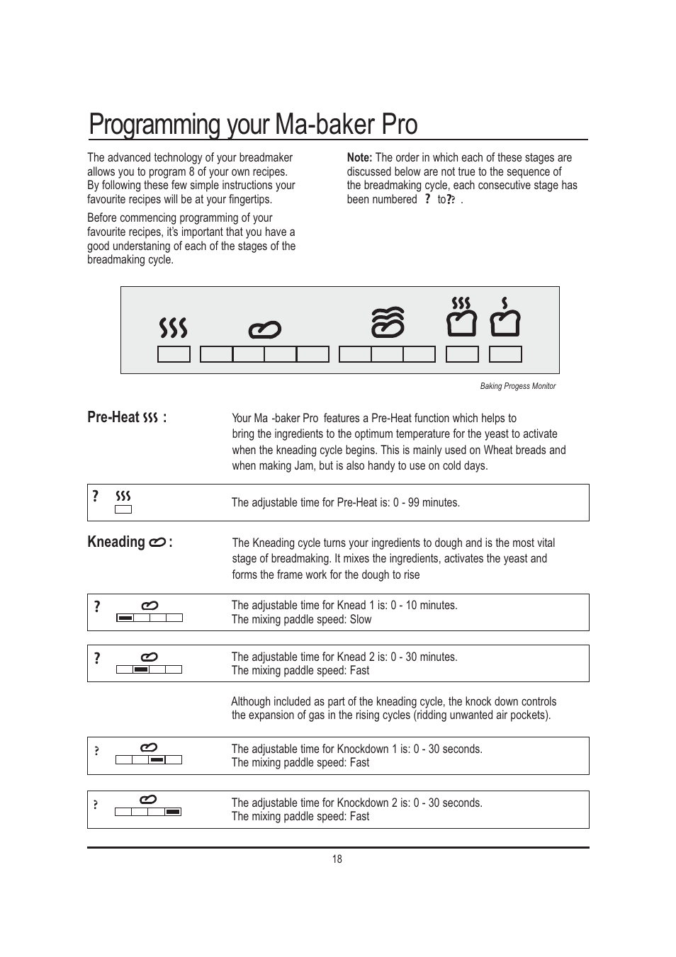 Programming your ma-baker pro | Mellerware 26550550W User Manual | Page 18 / 81