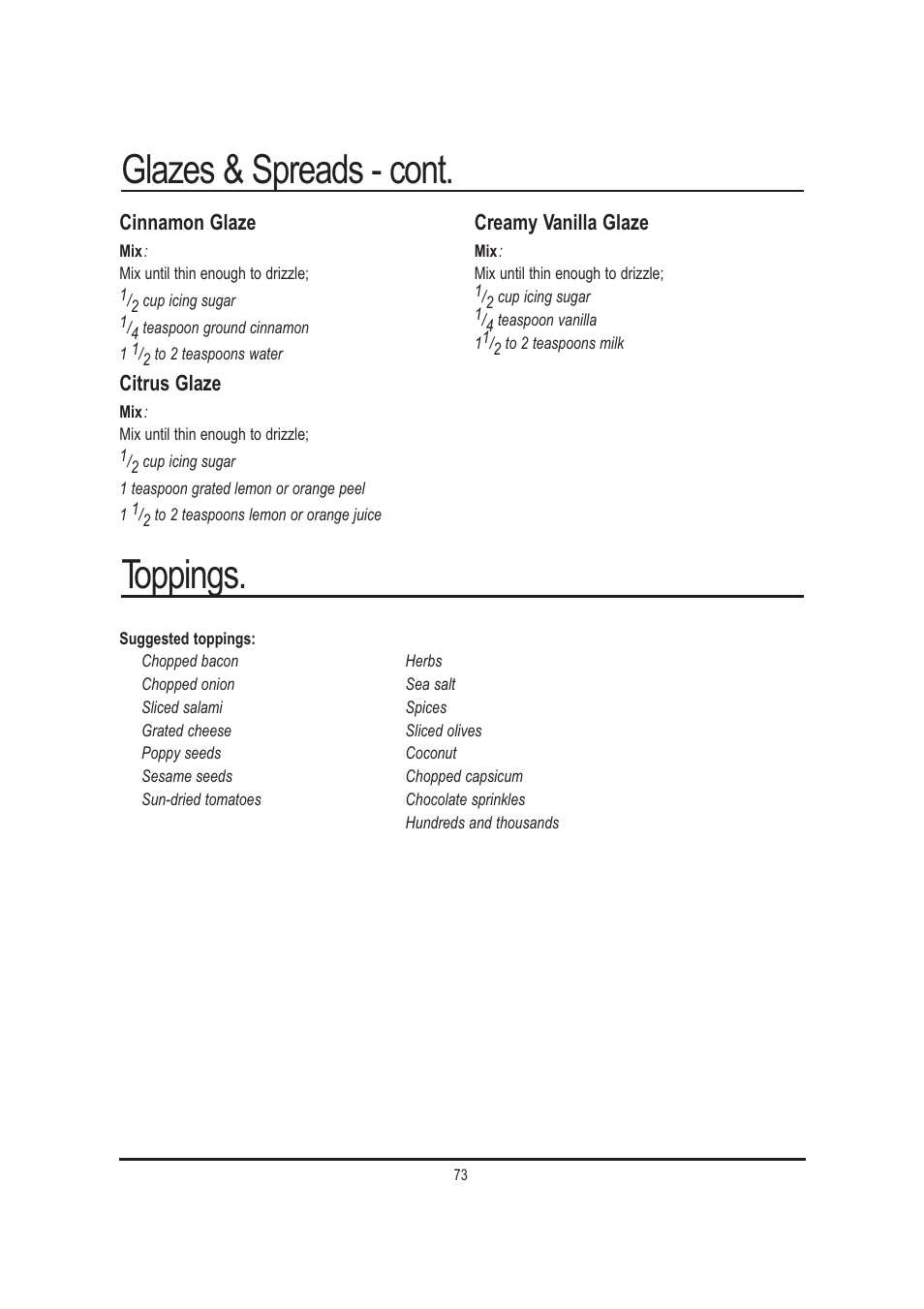 Glazes & spreads - cont. toppings | Mellerware 26550550W User Manual | Page 73 / 81