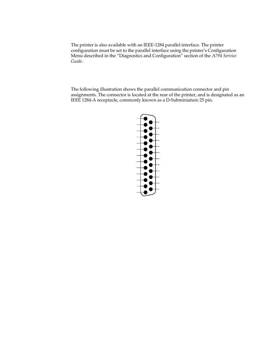 Parallel interface, Ieee bi-directional parallel connector | M-S Cash Drawer A794 User Manual | Page 53 / 147