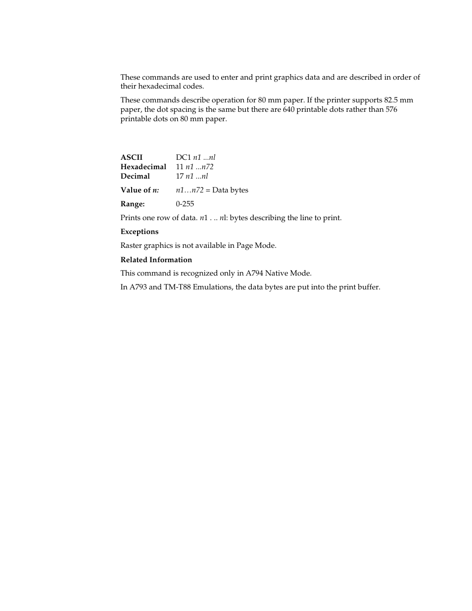 Graphics commands | M-S Cash Drawer A794 User Manual | Page 97 / 147