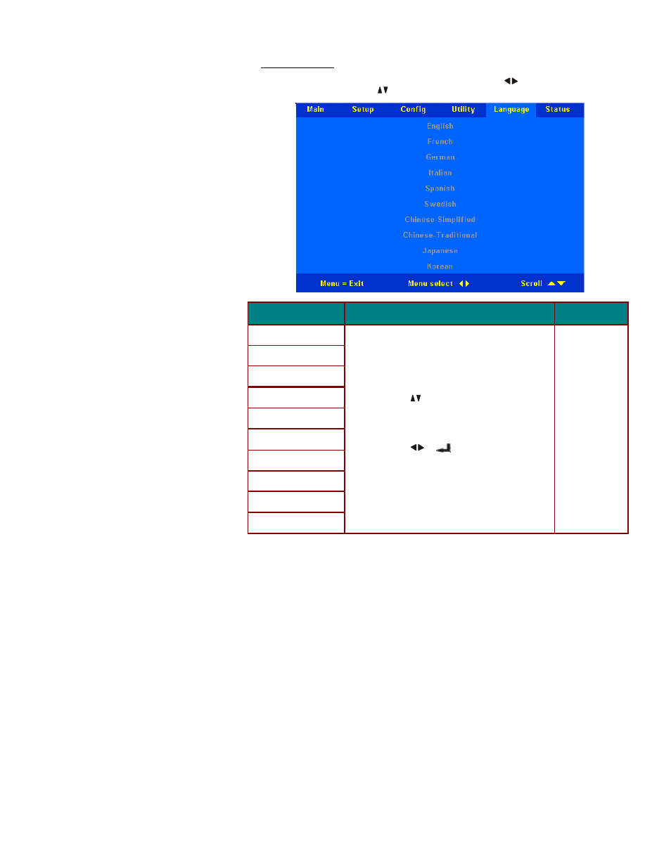 Language menu | Microtek MS4 User Manual | Page 27 / 43
