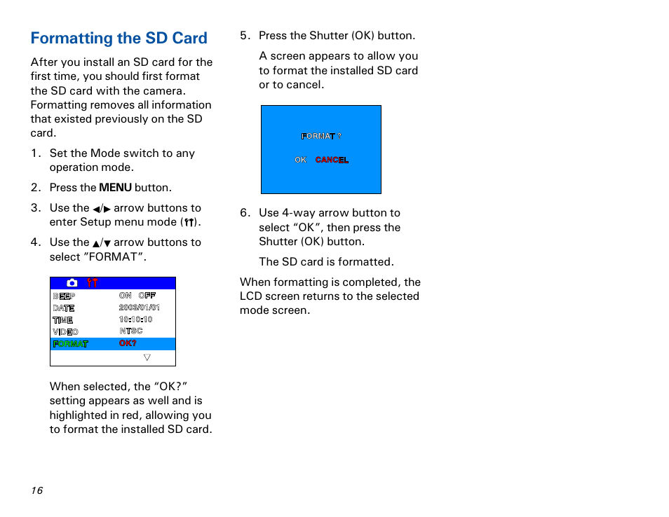 Formatting the sd card | Microtek MKT-1300a User Manual | Page 23 / 72