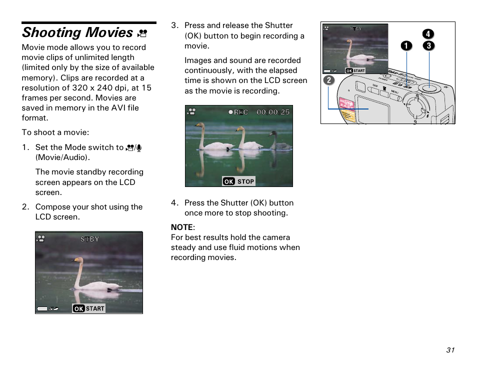 Shooting movies | Microtek MKT-1300a User Manual | Page 38 / 72