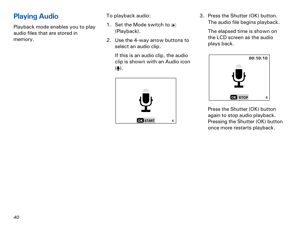 Playing audio | Microtek MKT-1300a User Manual | Page 47 / 72