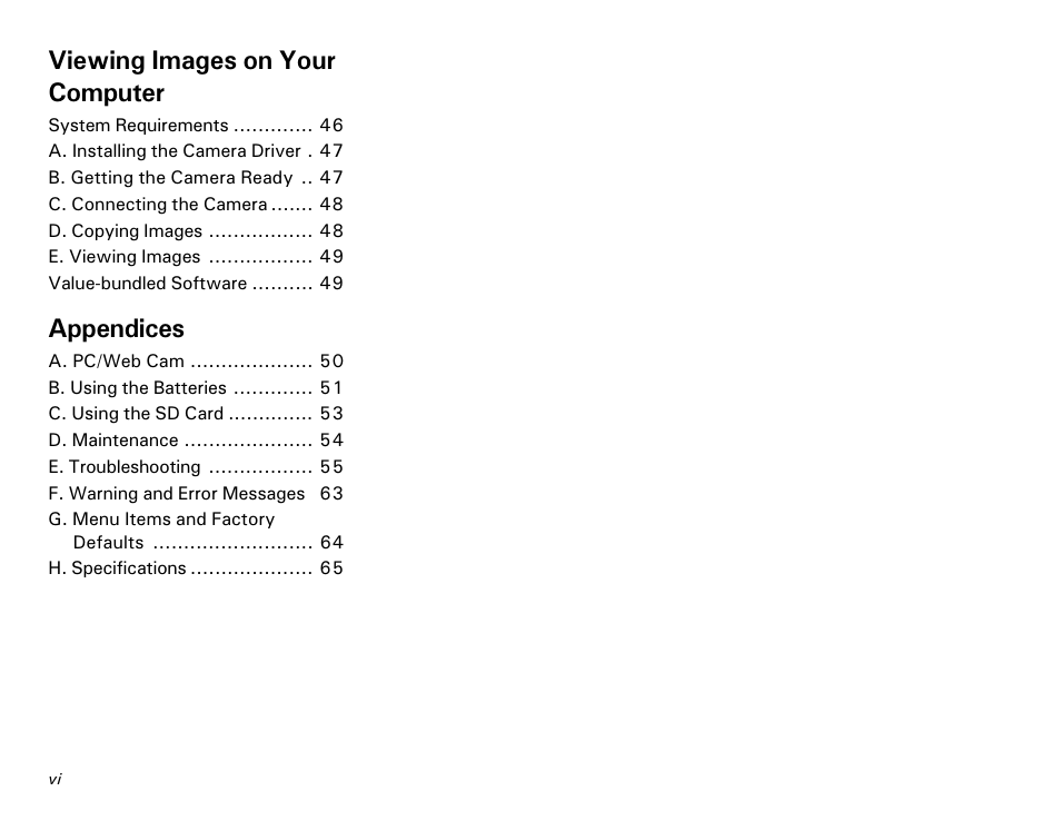 Viewing images on your computer, Appendices | Microtek MKT-1300a User Manual | Page 6 / 72
