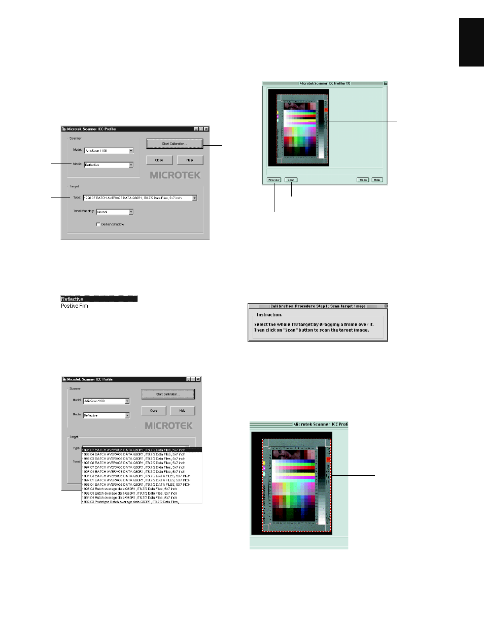 Calibration, Scanning the target image | Microtek Artix Scan1100 User Manual | Page 31 / 39