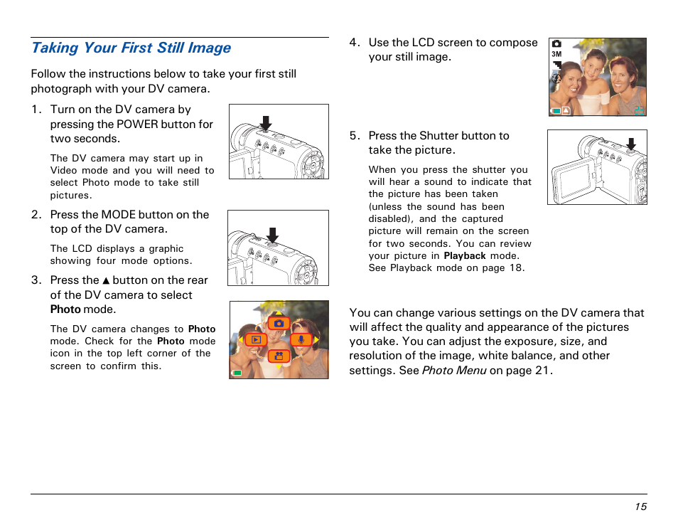 Taking your first still image | Microtek MV300 User Manual | Page 15 / 47