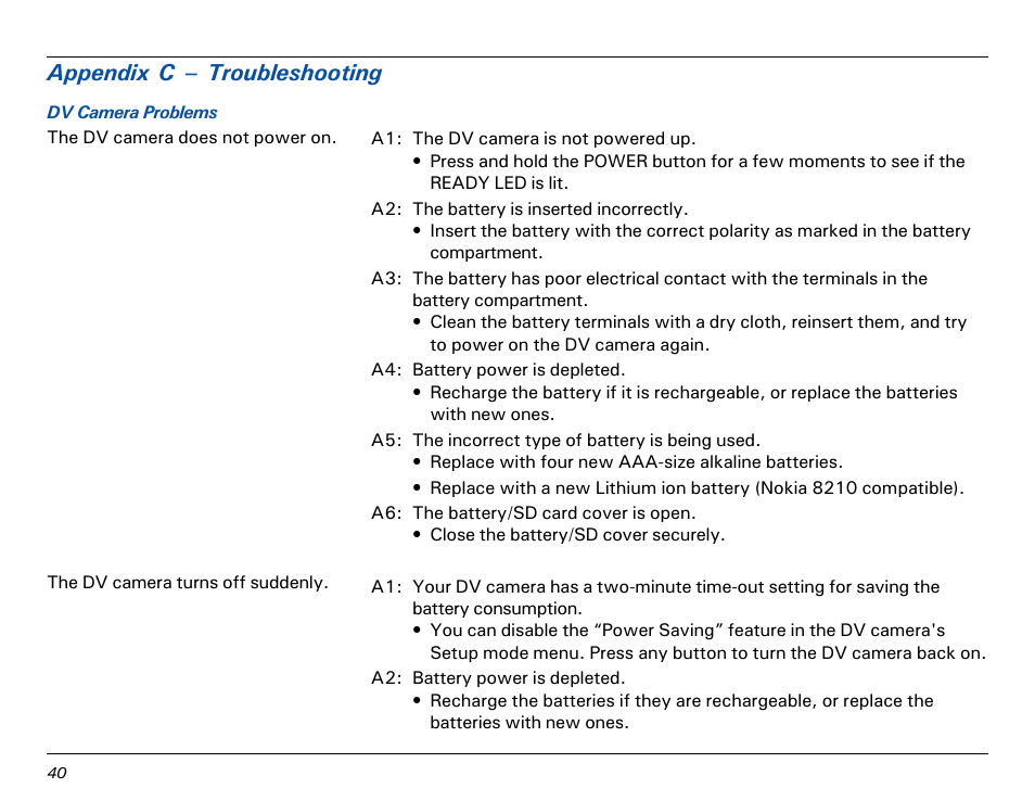 Appendix c – troubleshooting | Microtek MV300 User Manual | Page 40 / 47