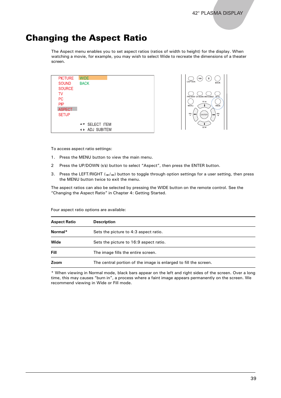 Changing the aspect ratio | Microtek MHP1-HD User Manual | Page 39 / 48