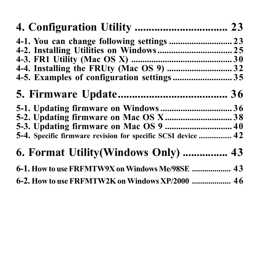 Configuration utility, Firmware update, Format utility(windows only) | Microtek Converter User Manual | Page 3 / 65