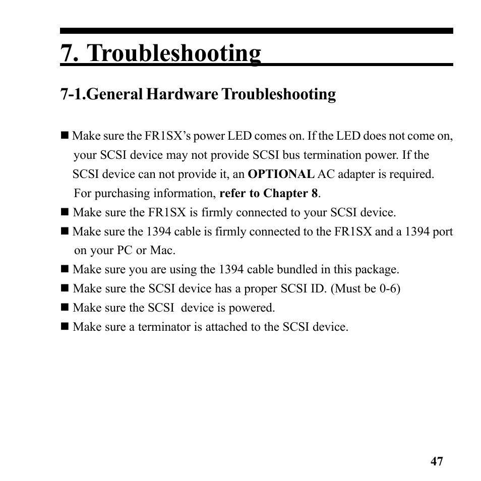 Troubleshooting, 1.general hardware troubleshooting | Microtek Converter User Manual | Page 51 / 65