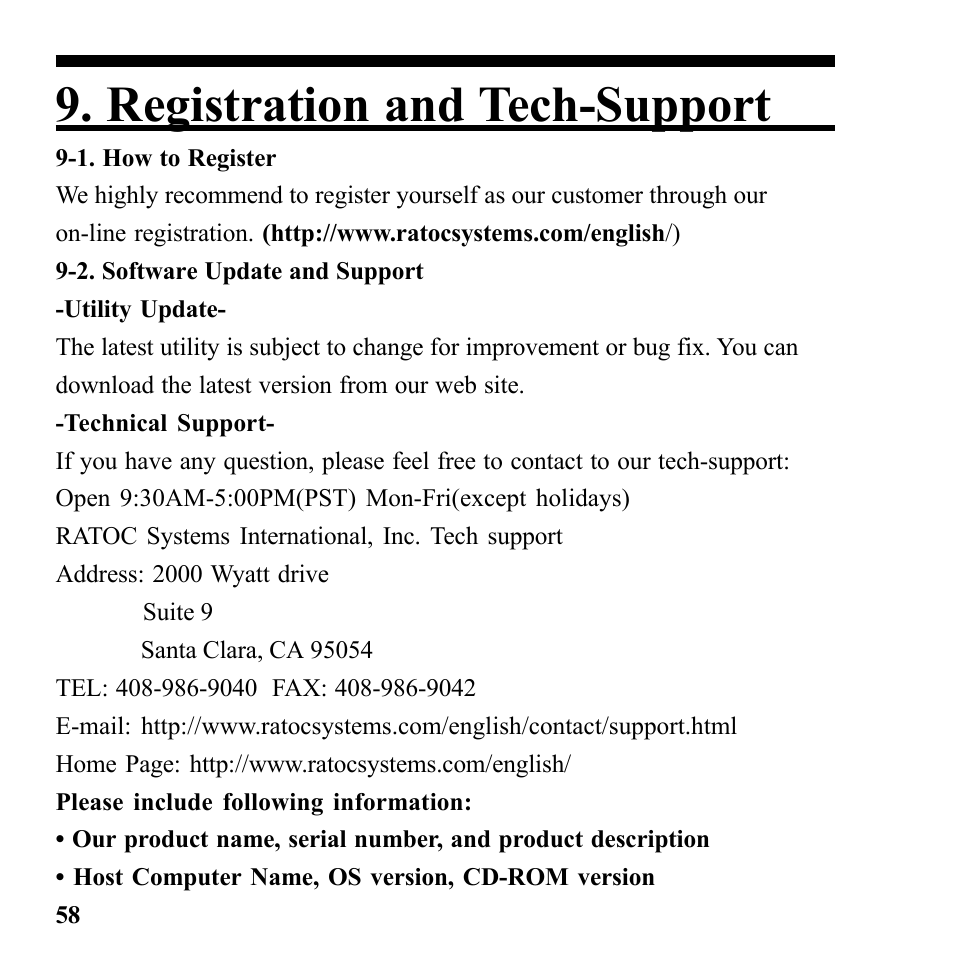 Registration and tech-support | Microtek Converter User Manual | Page 62 / 65