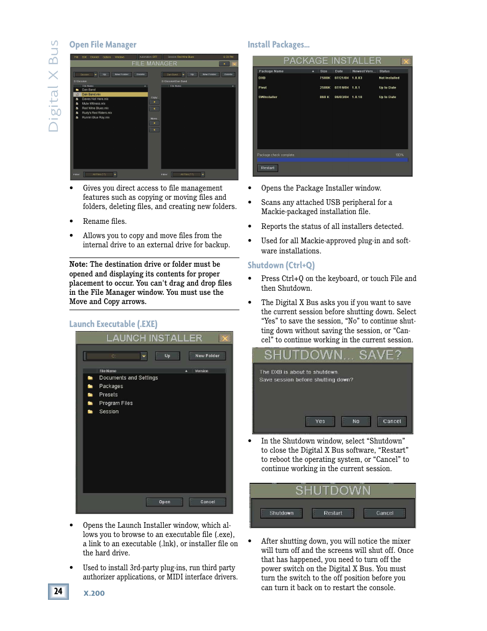 Digital x bus | MACKIE DIGITALXBUS X.200 User Manual | Page 24 / 98
