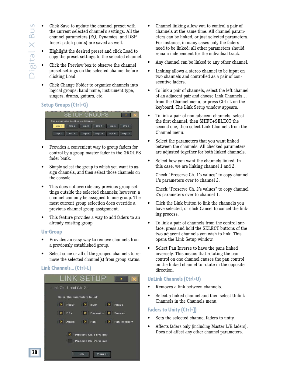 Digital x bus | MACKIE DIGITALXBUS X.200 User Manual | Page 28 / 98