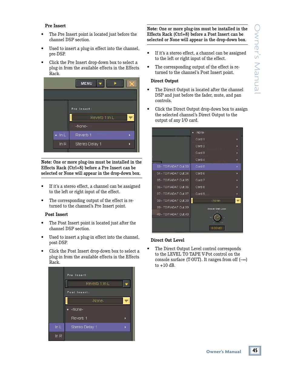 Owner 's manual | MACKIE DIGITALXBUS X.200 User Manual | Page 45 / 98