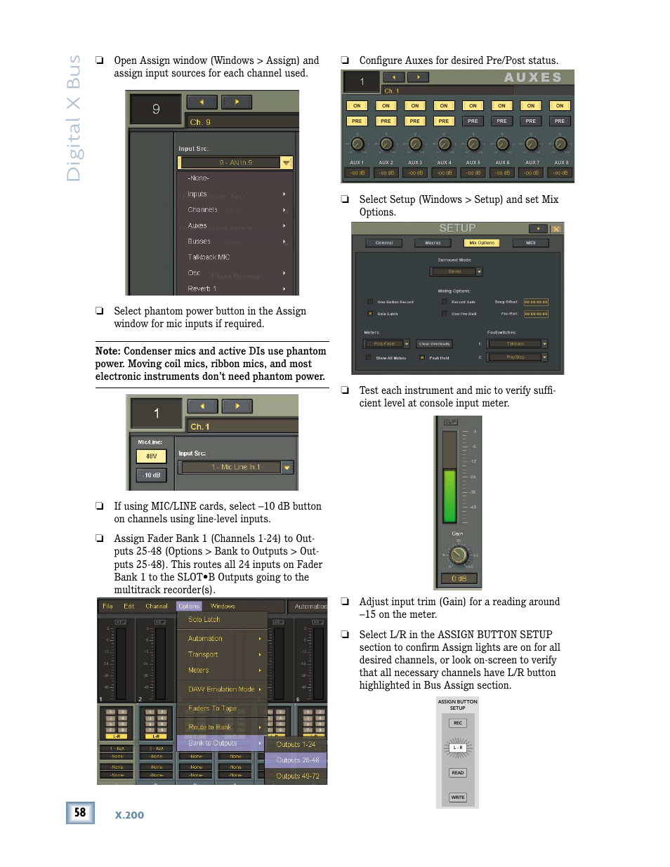 Digital x bus | MACKIE DIGITALXBUS X.200 User Manual | Page 58 / 98