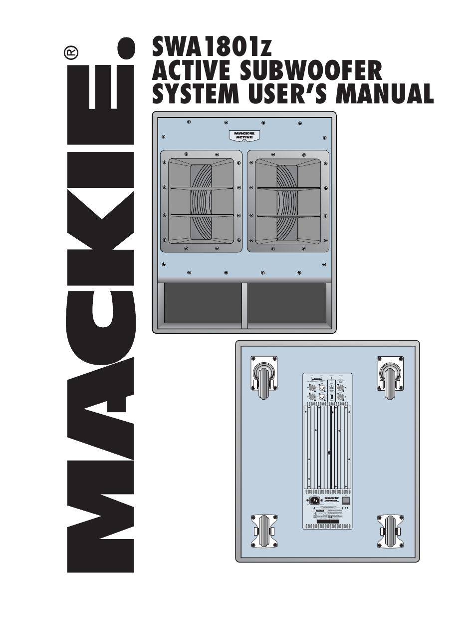 MACKIE SWA1801Z User Manual | 12 pages