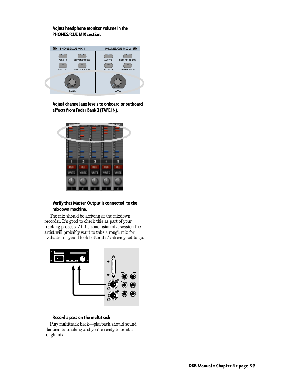 Record a pass on the multitrack | MACKIE D8B User Manual | Page 13 / 46