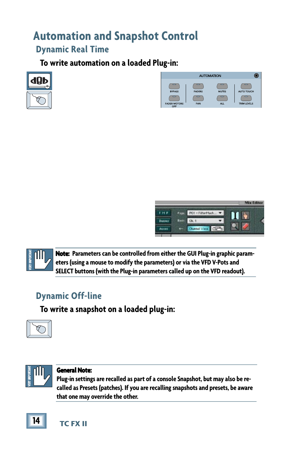 Automation and snapshot control, Dynamic real time, Dynamic off-line | MACKIE M2000 User Manual | Page 14 / 20