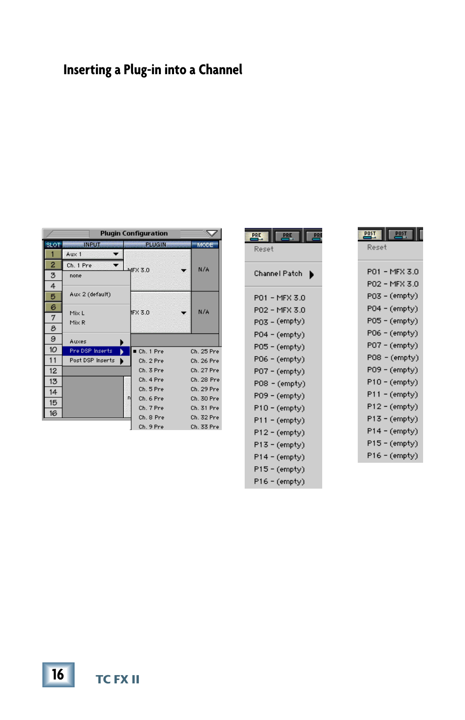 Inserting a plug-in into a channel | MACKIE M2000 User Manual | Page 16 / 20