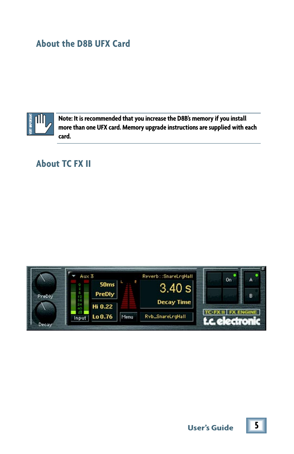 About the d8b ufx card, About tc fx ii | MACKIE M2000 User Manual | Page 5 / 20