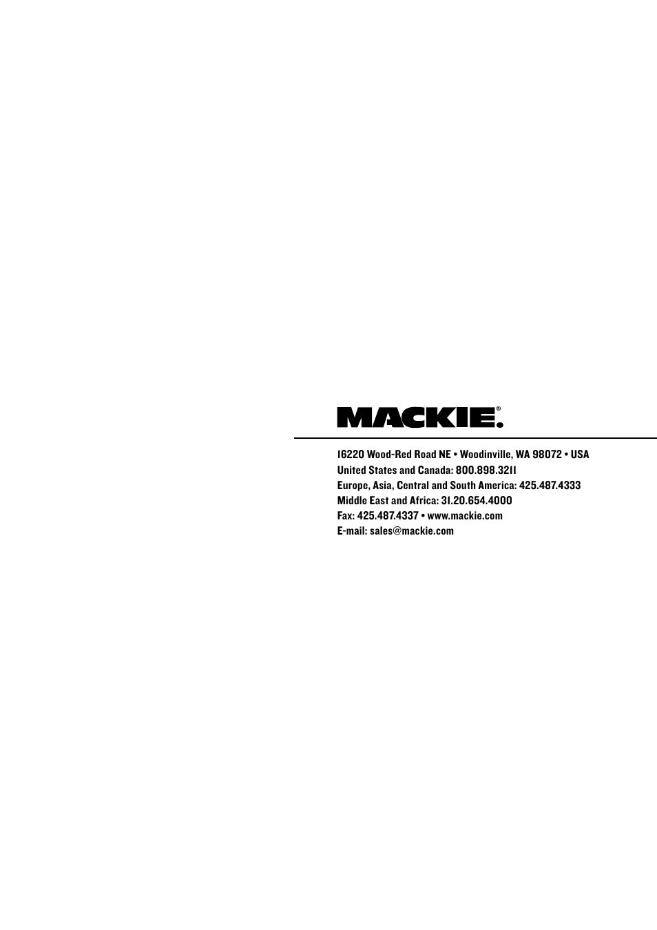 MACKIE SWA2801z User Manual | Page 12 / 12