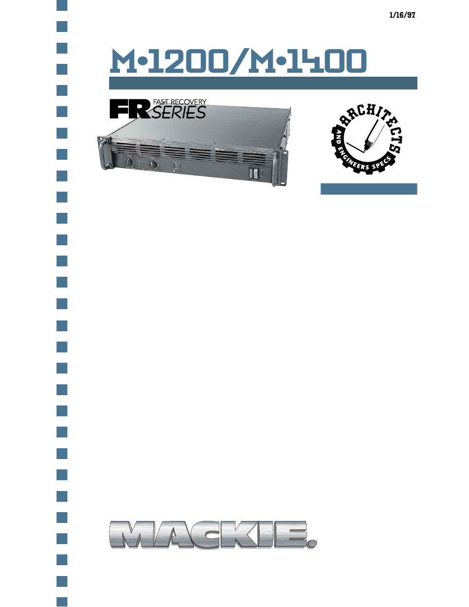 MACKIE FRSERIES M1400 User Manual | 4 pages