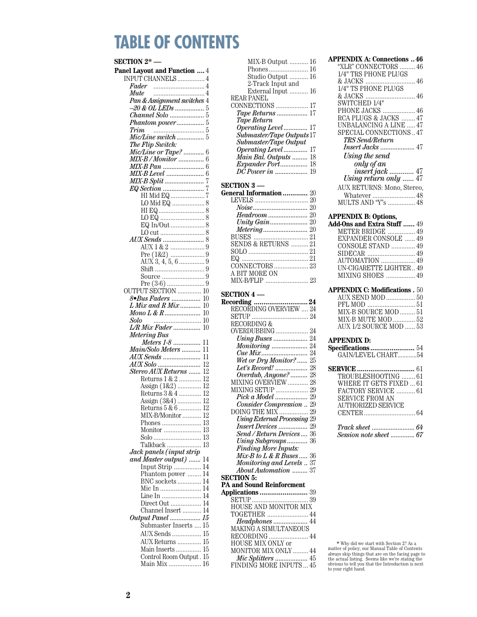 MACKIE 8-submaster mixer User Manual | Page 4 / 74