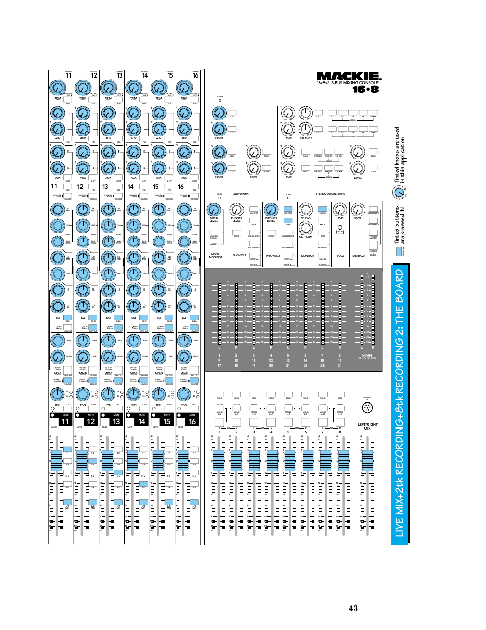 Live mix+2tk recording+8tk recording 2: the board | MACKIE 8-submaster mixer User Manual | Page 45 / 74