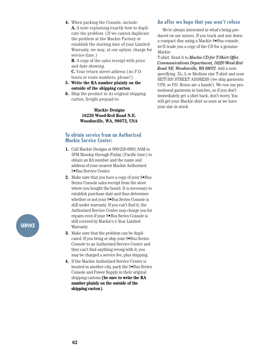 MACKIE 8-submaster mixer User Manual | Page 64 / 74