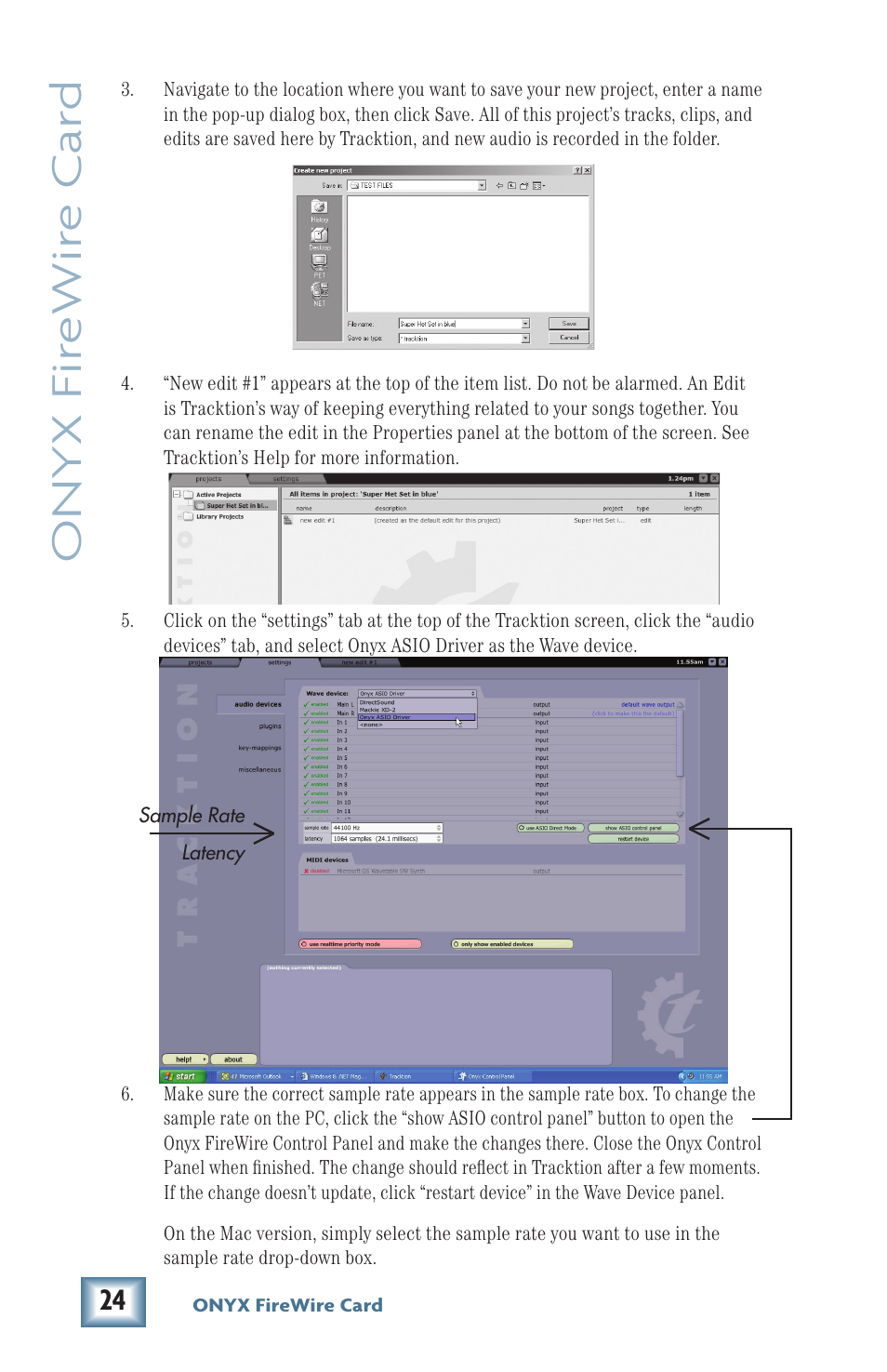 Onyx fir ewir e car d | MACKIE Firewire OPtion Card fot Onyx Mixer User Manual | Page 24 / 40