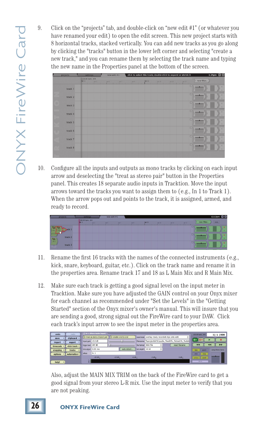 Onyx fir ewir e car d | MACKIE Firewire OPtion Card fot Onyx Mixer User Manual | Page 26 / 40