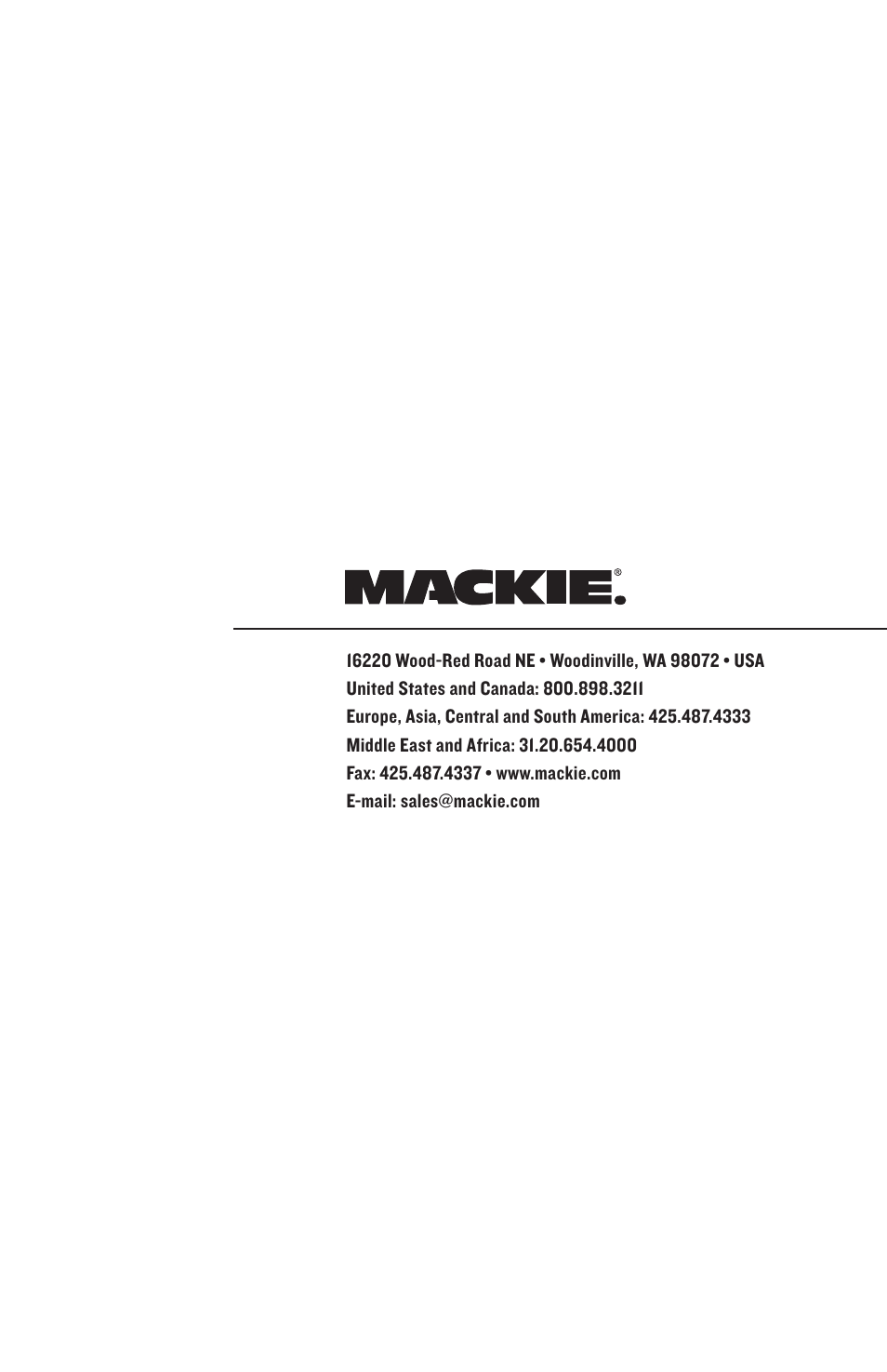MACKIE Firewire OPtion Card fot Onyx Mixer User Manual | Page 40 / 40