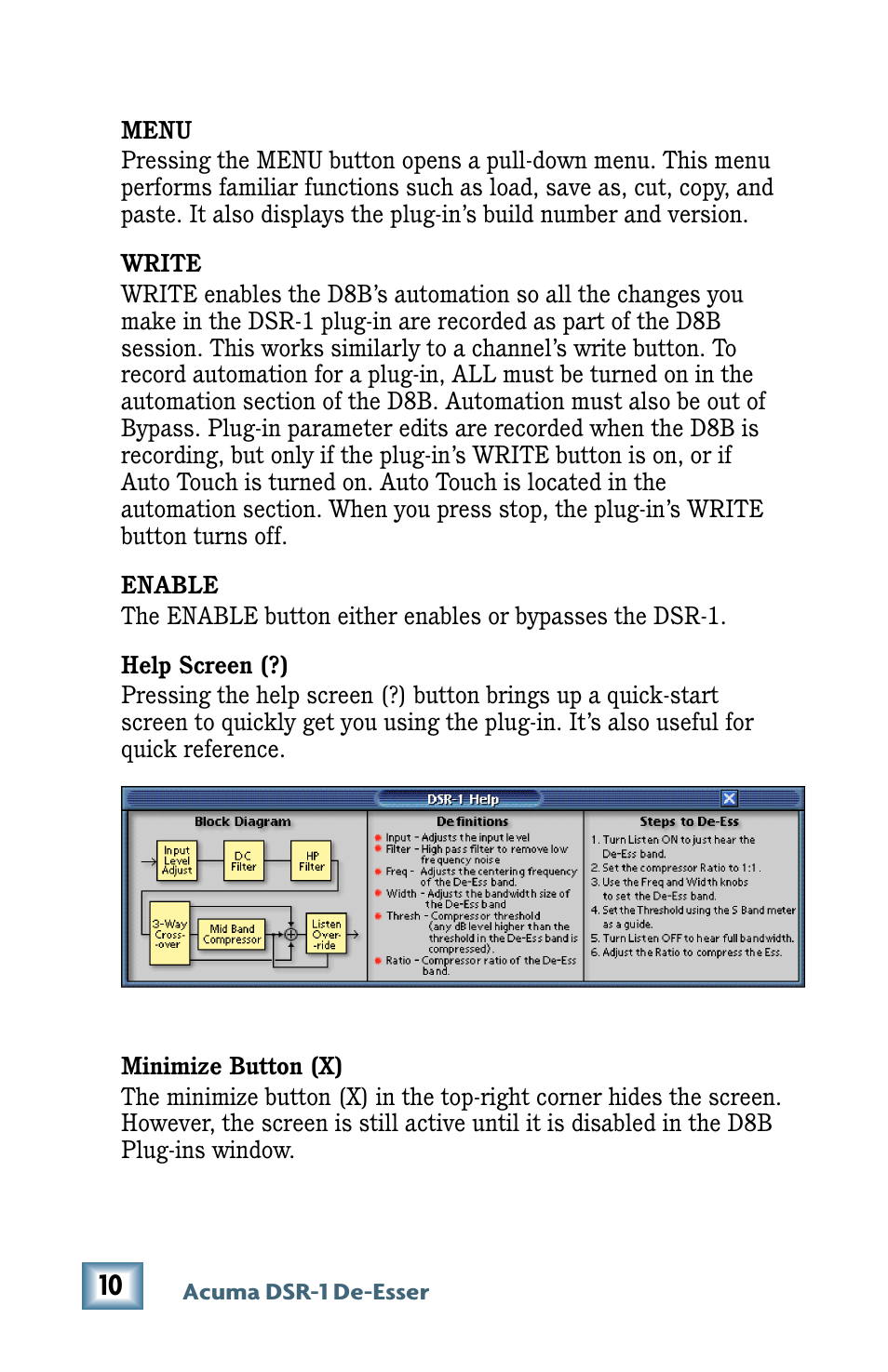 Global controls block | MACKIE De-Esser User Manual | Page 10 / 20