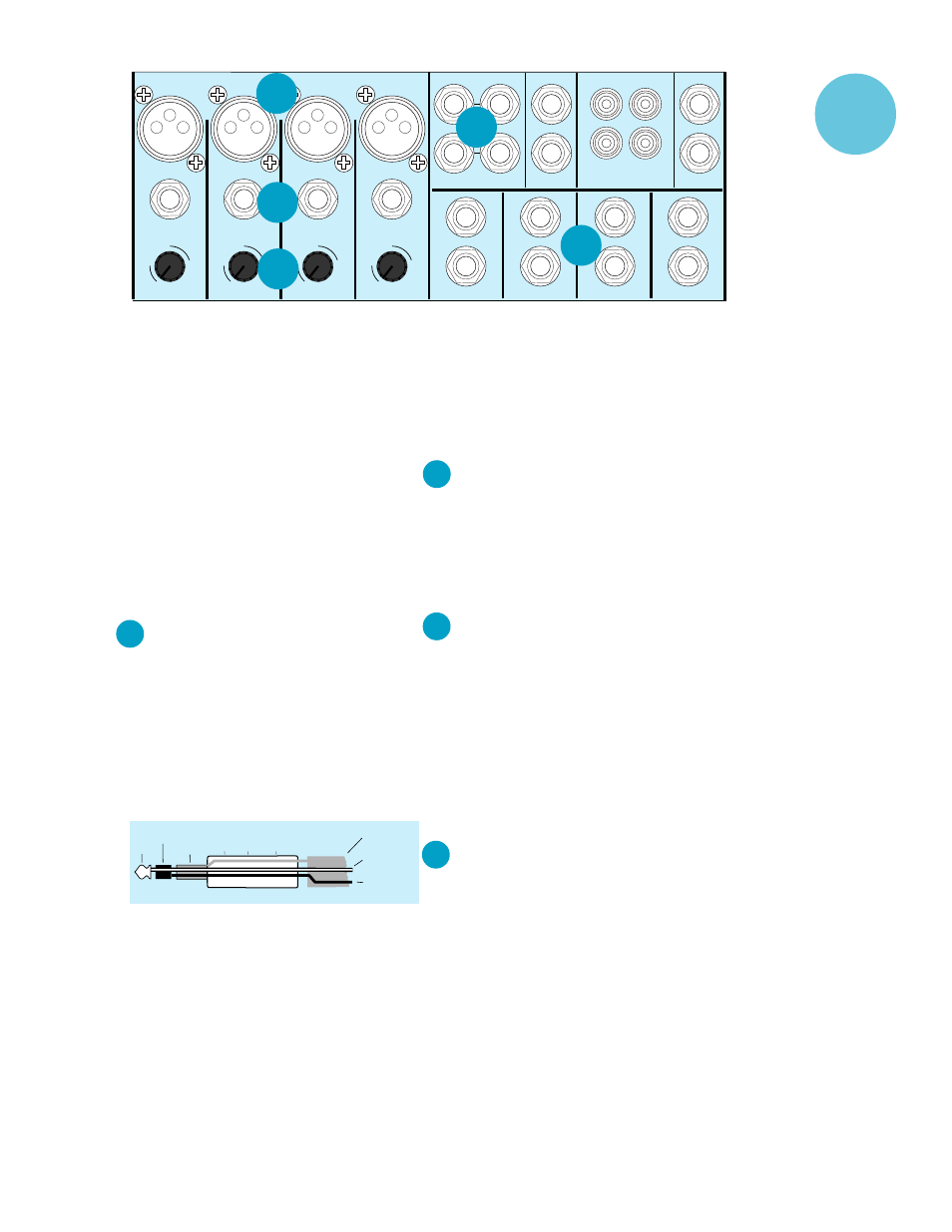 Patch bay, Microphone power, Ch. 1–4 line inputs | Trim controls, Stereo aux returns to master | MACKIE 1202 User Manual | Page 5 / 15