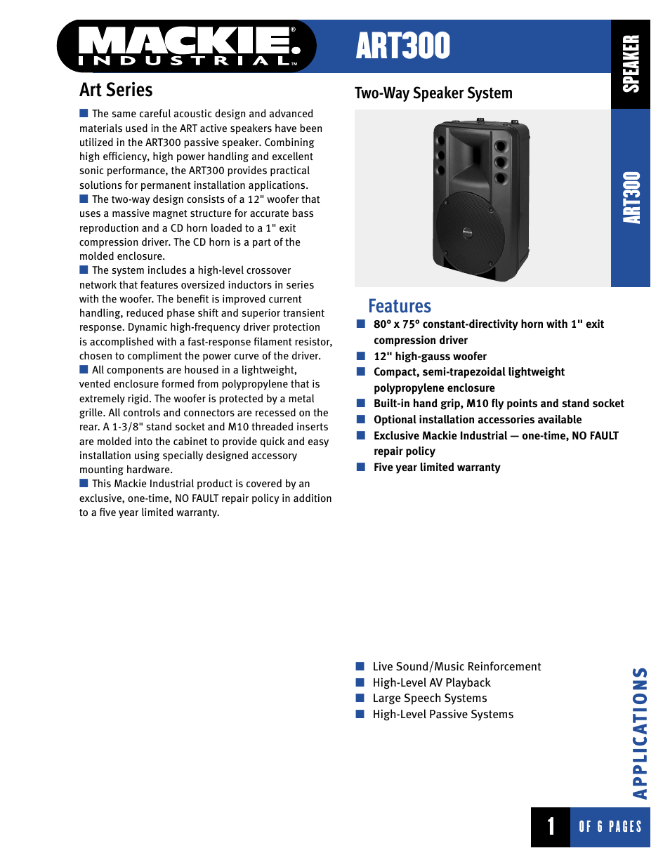 MACKIE ART300 User Manual | 6 pages