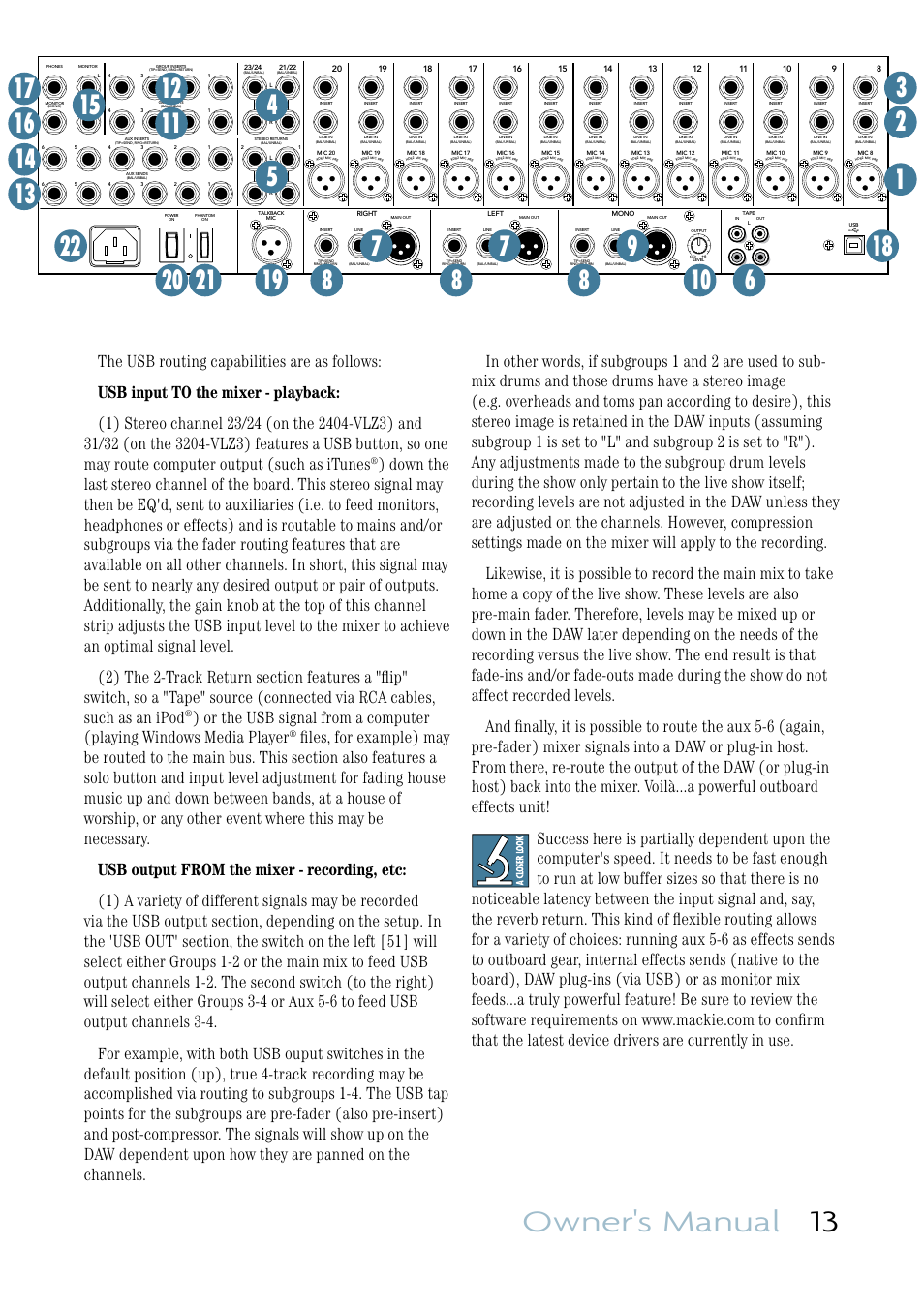 Owner's manual 13 | MACKIE VLZ3 4BUS User Manual | Page 13 / 39