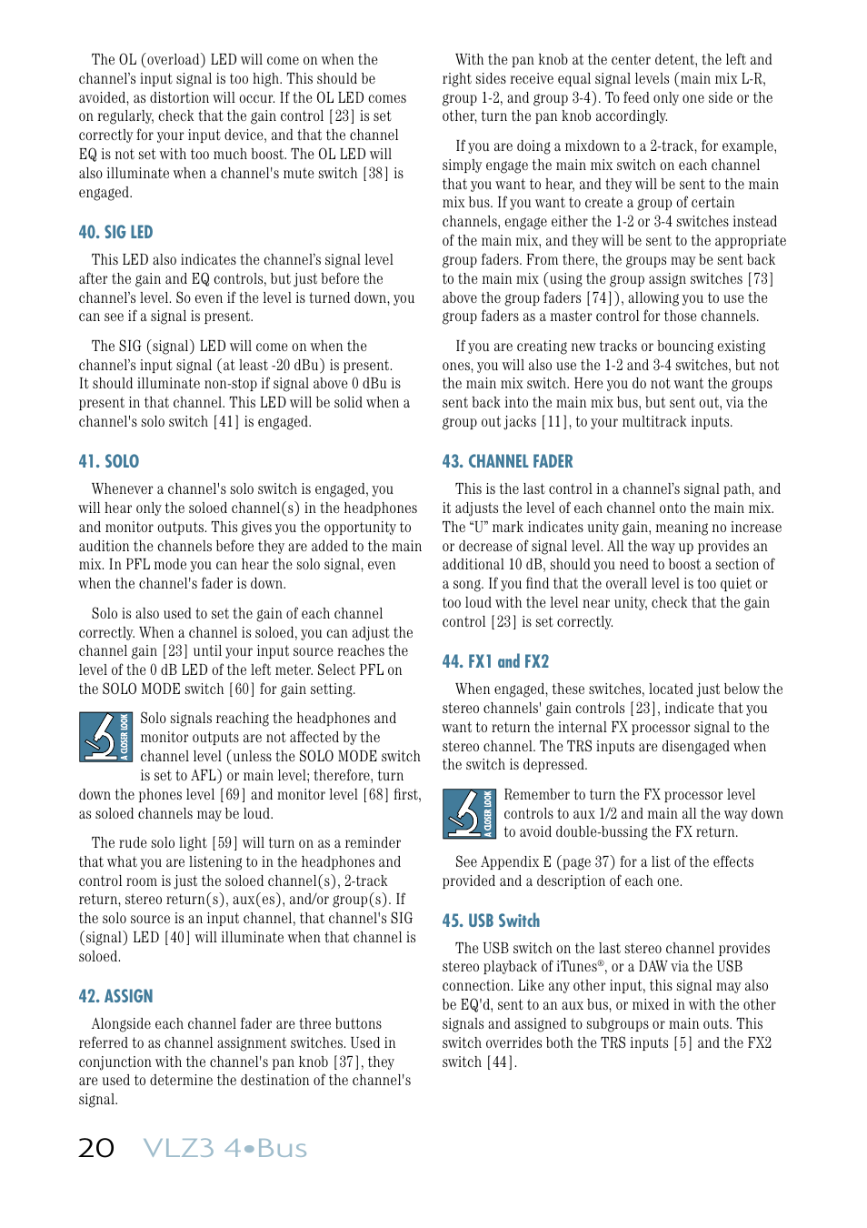 20 vlz3 4•bus | MACKIE VLZ3 4BUS User Manual | Page 20 / 39