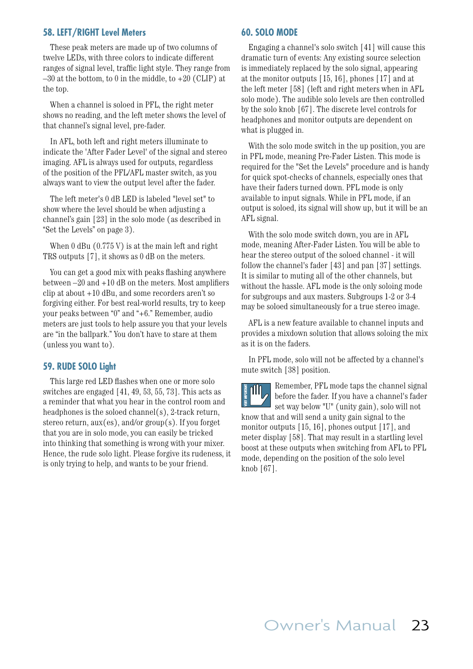 Owner's manual 23 | MACKIE VLZ3 4BUS User Manual | Page 23 / 39