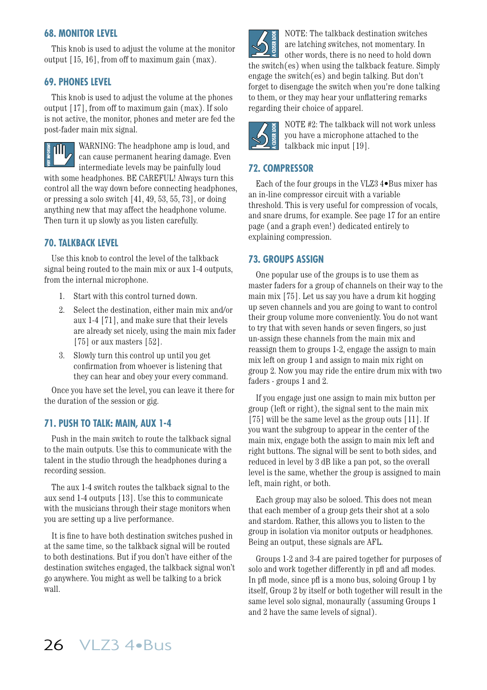 26 vlz3 4•bus | MACKIE VLZ3 4BUS User Manual | Page 26 / 39