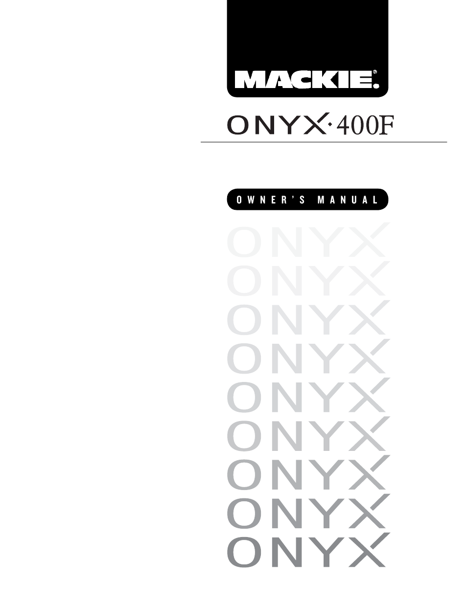 MACKIE 400F User Manual | 36 pages