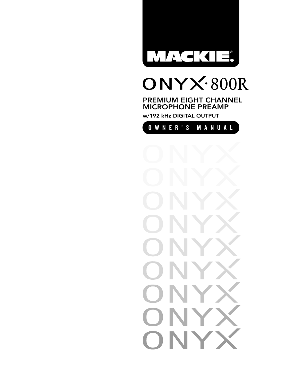 MACKIE 800R User Manual | 24 pages