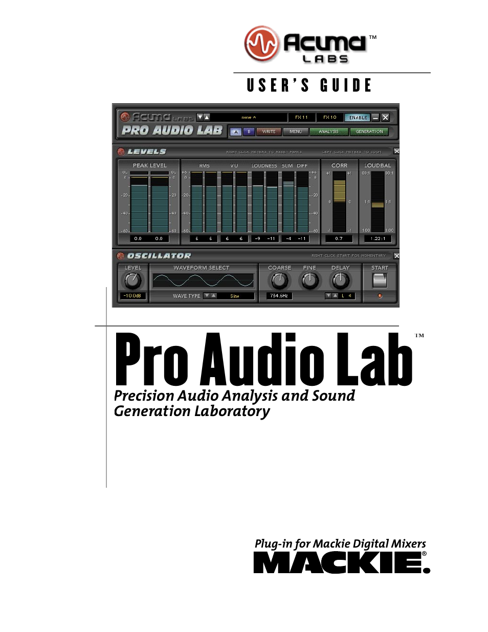 MACKIE Pro Audio Lab User Manual | 36 pages