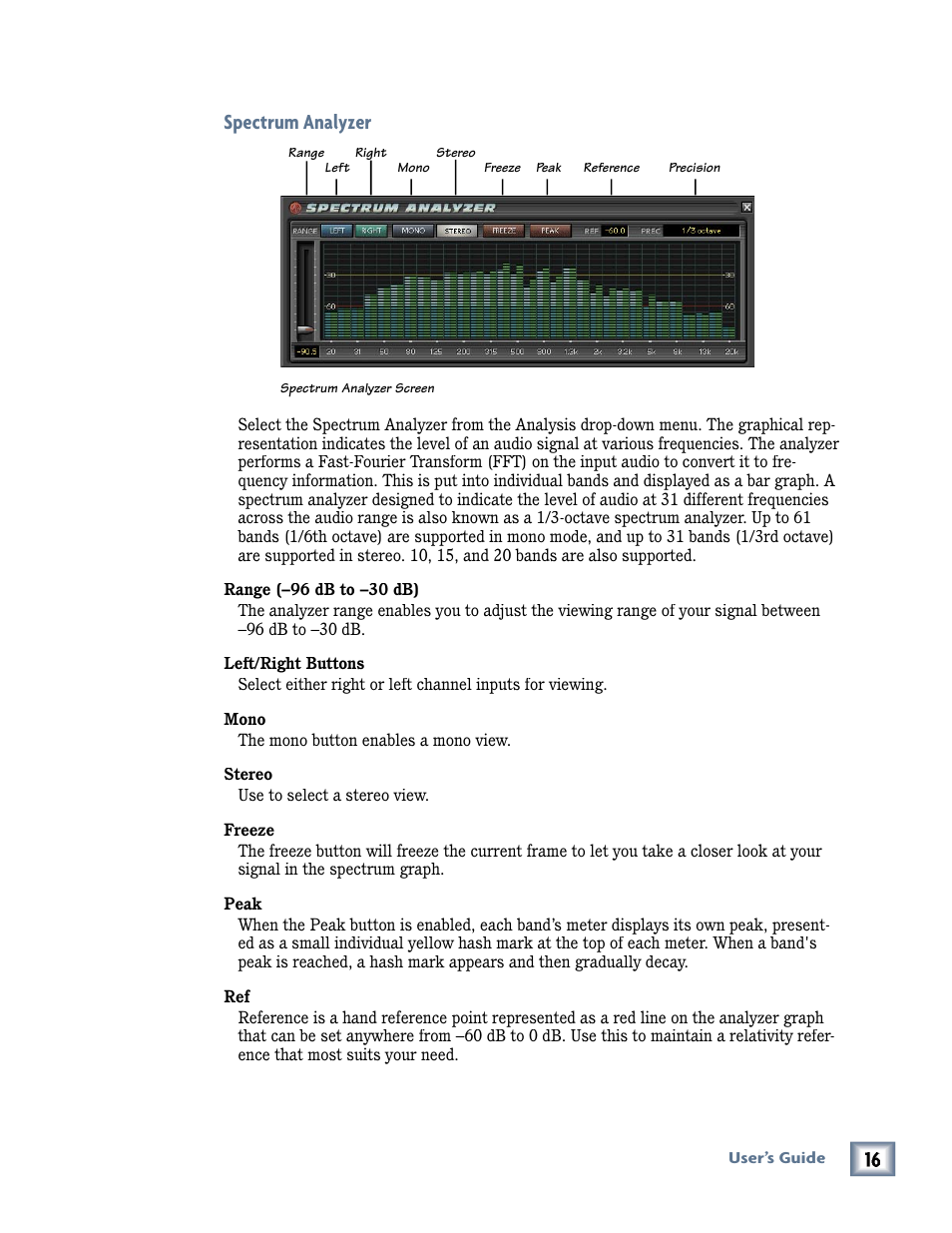 Spectrum analyzer | MACKIE Pro Audio Lab User Manual | Page 16 / 36
